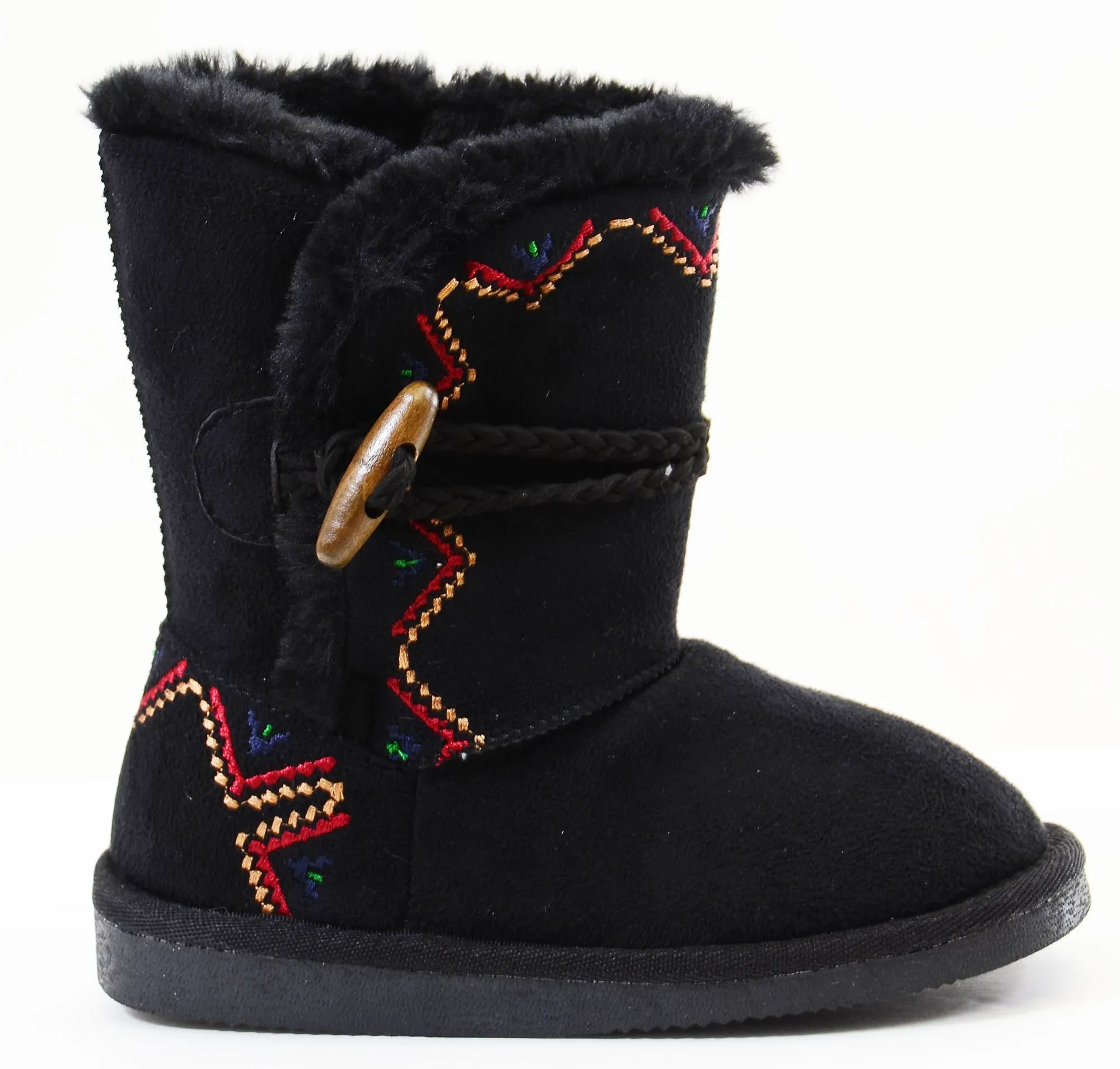 Tribal Zig-Zag Shearling Vegan Fur Suede Girls Boots KIDS